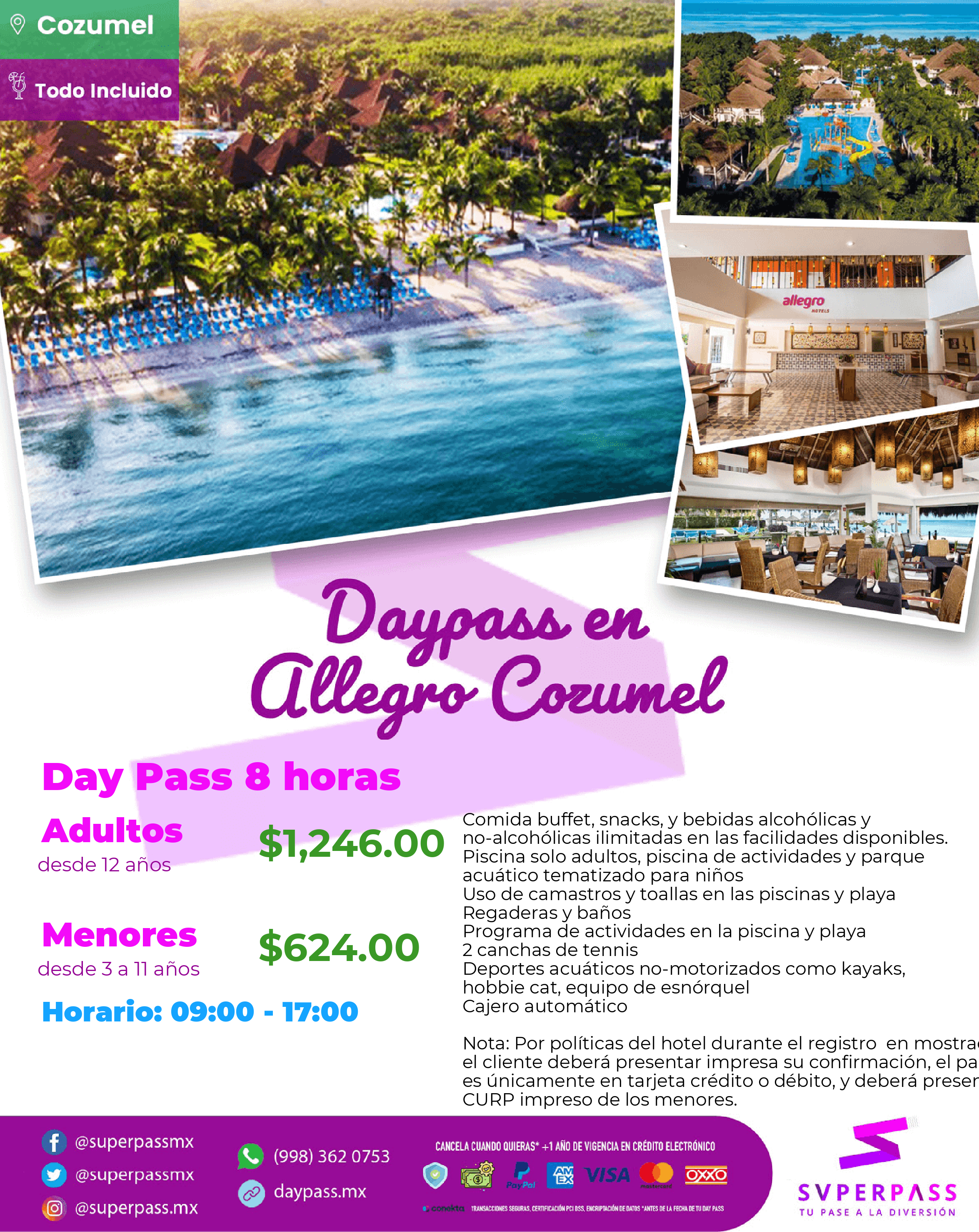 Reserva DAY PASS en Allegro Cozumel, Day pass en Cozumel | SUPERPASS